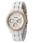  Fossil Watch, Womens White Stainless Steel Strap 