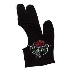  Pro Series Black Rose Billiard Glove: BG 2 (medium 