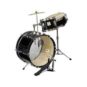   Plus 3 Piece Junior Kids Drum Set   Black: Musical Instruments