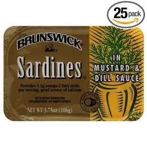 Brunswick Sardines in Mustard & Dill Sauce 3.75 oz (Pack of 25 