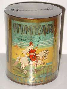 Himyar Cigarette Tobacco Tin   Axton Fisher Co.  