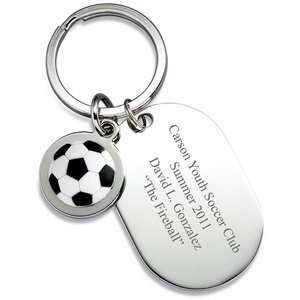  Personalized Dog Tag Soccer Keyring 