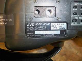 JVC GR 303U Compact VHS Videomovie camcorder  