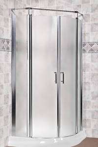 Arista EM36 Curved Glass Corner Pivot Shower Doors, 36  