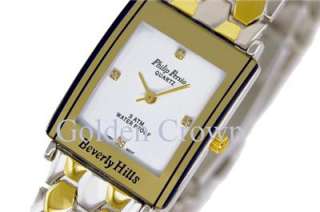 PHILIP PERSIO BEVERLY HILLS SILVER CRYSTAL MENS WATCH  