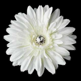 Diamond White Starburst Dahlia Flower Bridal Hair Clip  