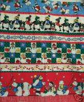 Fabric  Daisy Kingdom Christmas Rows, 96 Bright Red  