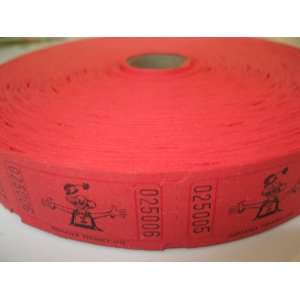  2000 Clown Red Single Roll Consecutively Numbered Raffle 