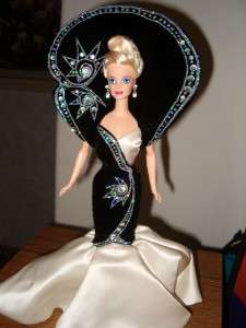 Diamond Dazzle Barbie 1997 Bob Mackie Jewel Essence BLACK WHITE FANCY 