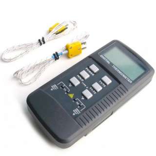 Digital Thermometer 2 K Type Thermocouple Sensor Probe  
