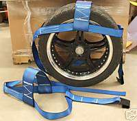 Premium Edge Tow Dolly Straps Wheel Net Axle Blue  