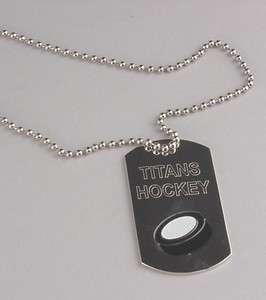   Engraved HOCKEY DOG TAG ID Award Medal Personalized Key Ring or Chain