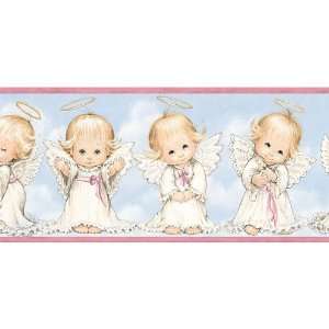  Pink Cute Angels Wallpaper Border: Baby