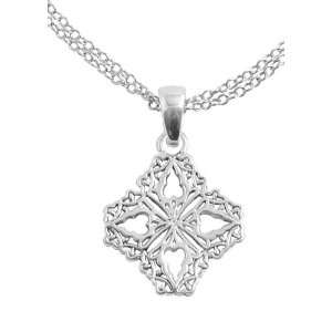    Barse Silver Overlay Dainty Medallion Pendant Necklace Jewelry