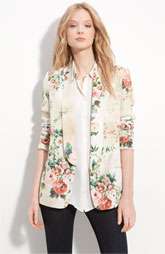 Truth & Pride Rose Print Silk Menswear Jacket $298.00