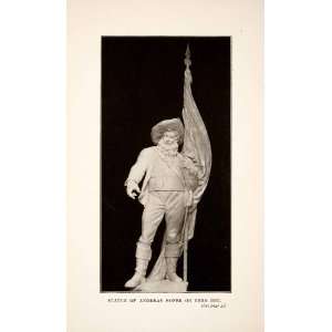  1905 Print Statue Andreas Hofer Berg Isle Austria Flag 