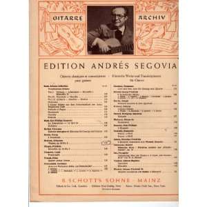  Gitarre Archiv Andres Segovia Books