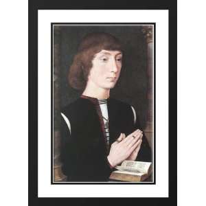 Memling, Hans 18x24 Framed and Double Matted Young Man at Prayer