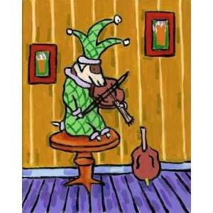 Jack Russell Jester Playing Violin By Jay Schmetz Highest Quality Art 