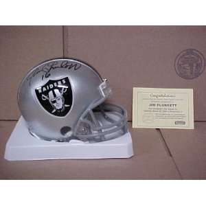 Jim Plunkett Hand Signed Autographed Oakland Raiders NFL Mini Helmet 