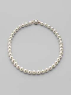 Majorica   10MM White Round Pearl Necklace/18    