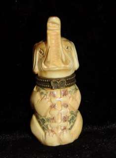 Chinese tibet handmade ox bone jewelry box elephant carved  