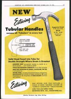 1956 ad Estwing Hammers Tubular Handles ORIGINAL ADVERTISING  