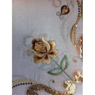   Tablecloth 60x84 Embroidered Gold Flower table cloth cover  