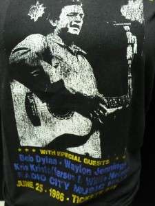 Johnny Cash folk rock tour concert 1986 womens t shirt  