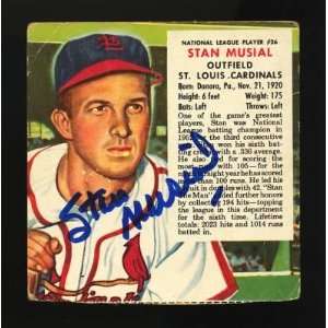 Stan Musial Signed 53 Red Man Tobacco Card PSA COA HOF   Signed MLB 