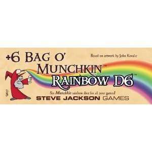  Steve Jackson Games   6 Bag o Munchkin Rainbow D6 Toys 