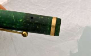   Lifetime Oversize Flattop Speckled Jade Green White Top Fountain Pen