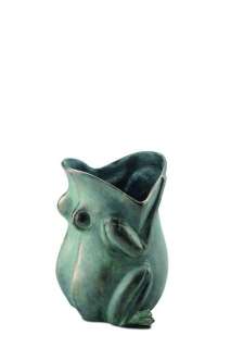 This verdi green resin big mouth frog planter makes a whimsical 