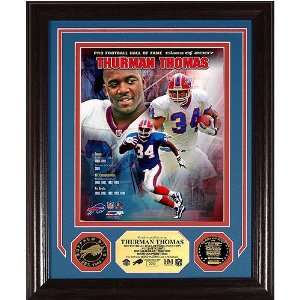 Thurman Thomas Hof Commemorative Photomint W/ 2 24Kt Gold Coins