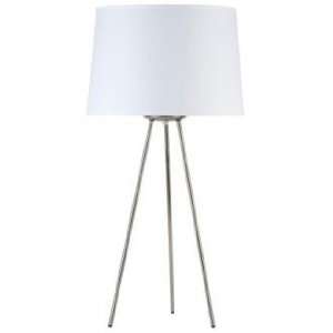  Lights Up Weegee White Linen 27 High Table Lamp