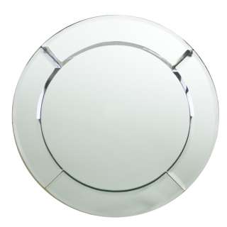 13 INCH ROUND MIRROR GLASS CHARGER PLATES 2 PIECES NEW  