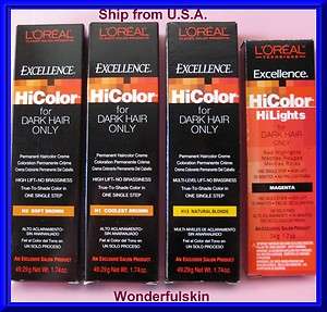 Loreal Excellence HiColor Hair Color for Dark Hair 1.74oz  