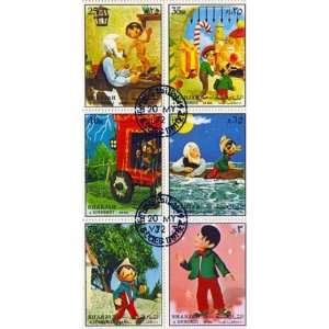Sharjah & Dependencies Pinocchio 6v Air Mail Stamp Sheetlet ca 1968