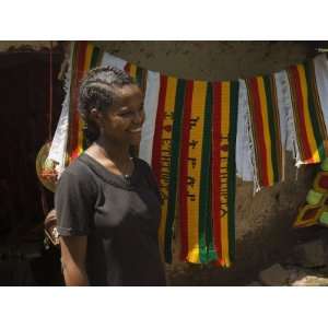 Woman Selling Colourful Ethiopian Souvenirs, Lalibela, Ethiopia 