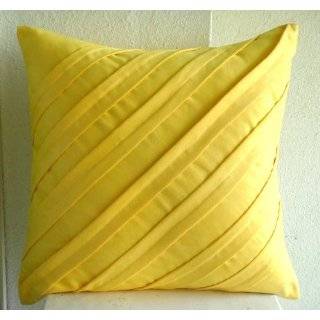 Contemporary Yellow   18x18 Inches Decorative Pillow Covers In Yellow 
