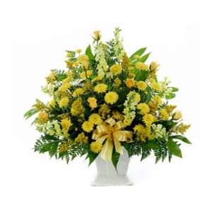  Same Day Flower Delivery Classic Yellow Mache Basket 