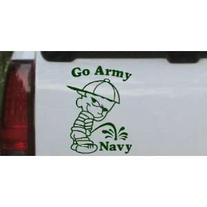 Dark Green 10in X 8.0in    Go Army Pee On Navy Car Window Wall Laptop 