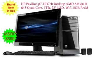 NEW HP Pavilion p7 1037c WiFi Desktop Computer AMD Athlon II 645Quad 