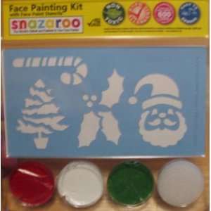   Santa Holly Tree Candy Cane Face Paint Kit with Stencils Toys & Games