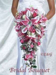 Wedding Flowers Love BRIDE & GROOM STARGAZER FUSCHIA  