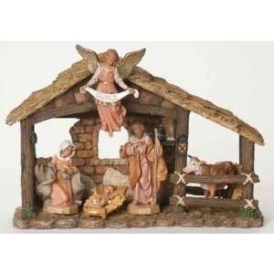 com 6 Piece Fontanini 5 Religious Christmas Nativity Set with Stable 