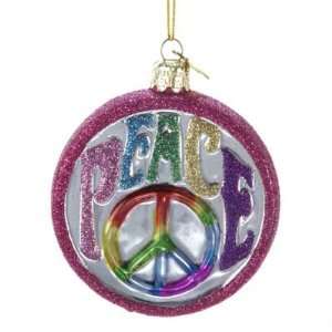  Peace Sign Noble Gems Glass Christmas Ornament: Home 