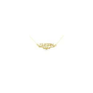   10K Gold Hand Cut Block Name Necklace (8 Letters) ladies gold rings