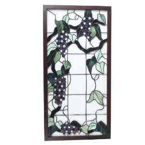  Stained Glass Grape Vine Suncatcher Panel