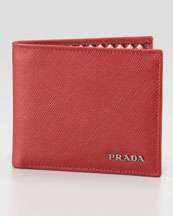 Prada Saffiano Leather Zip Around Wallet   
